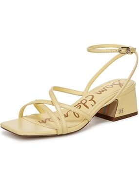Sam Edelman Pale Yellow Strappy Block Heel Sandals